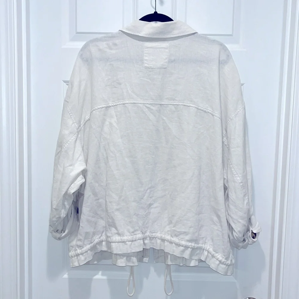 NWT Sonoma women’s plus size 3X polar beige lightweight Linen blend jacket coat